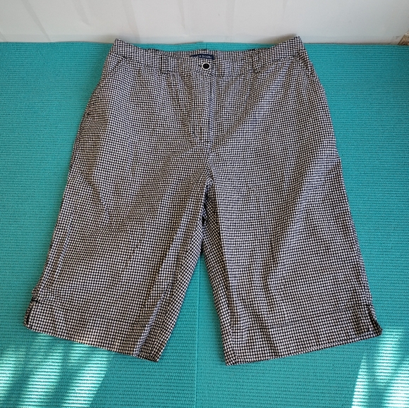 Karen Scott Women's Plaid High Rise Shorts Bermuda Size 14 - Picture 1 of 9